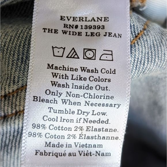 Everlane Wide Leg Crop Jean Size 29 Ankle in Light Indigo Wash - Picture 15 of 16